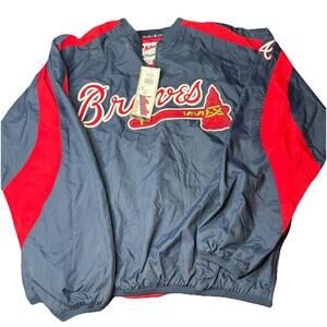 Vintage  Atlanta Braves Majestic Authentic MLB Quarter Zip Pullover Jacket